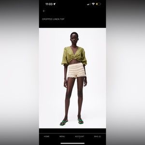 Zara cropped linen top